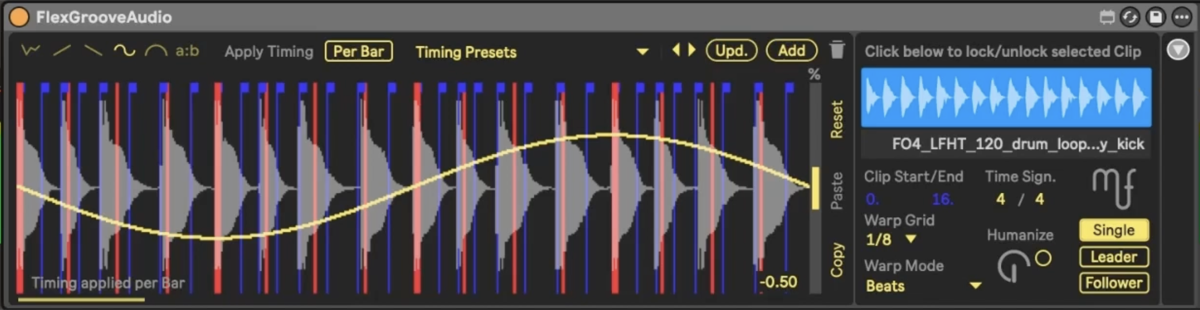 FlexGrooveAudio with kick and drum loop