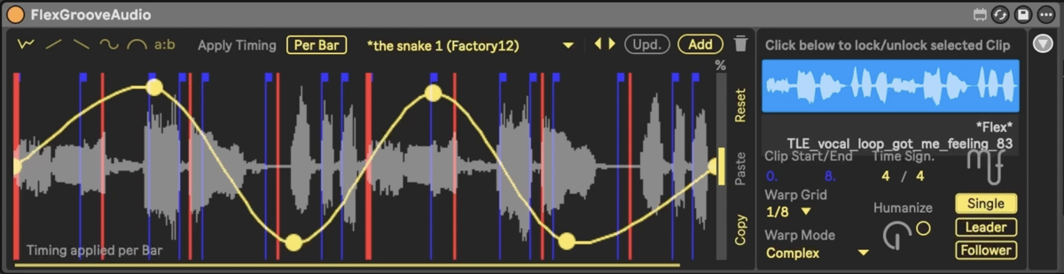 FlexGrooveAudio snake curve on vocal loop
